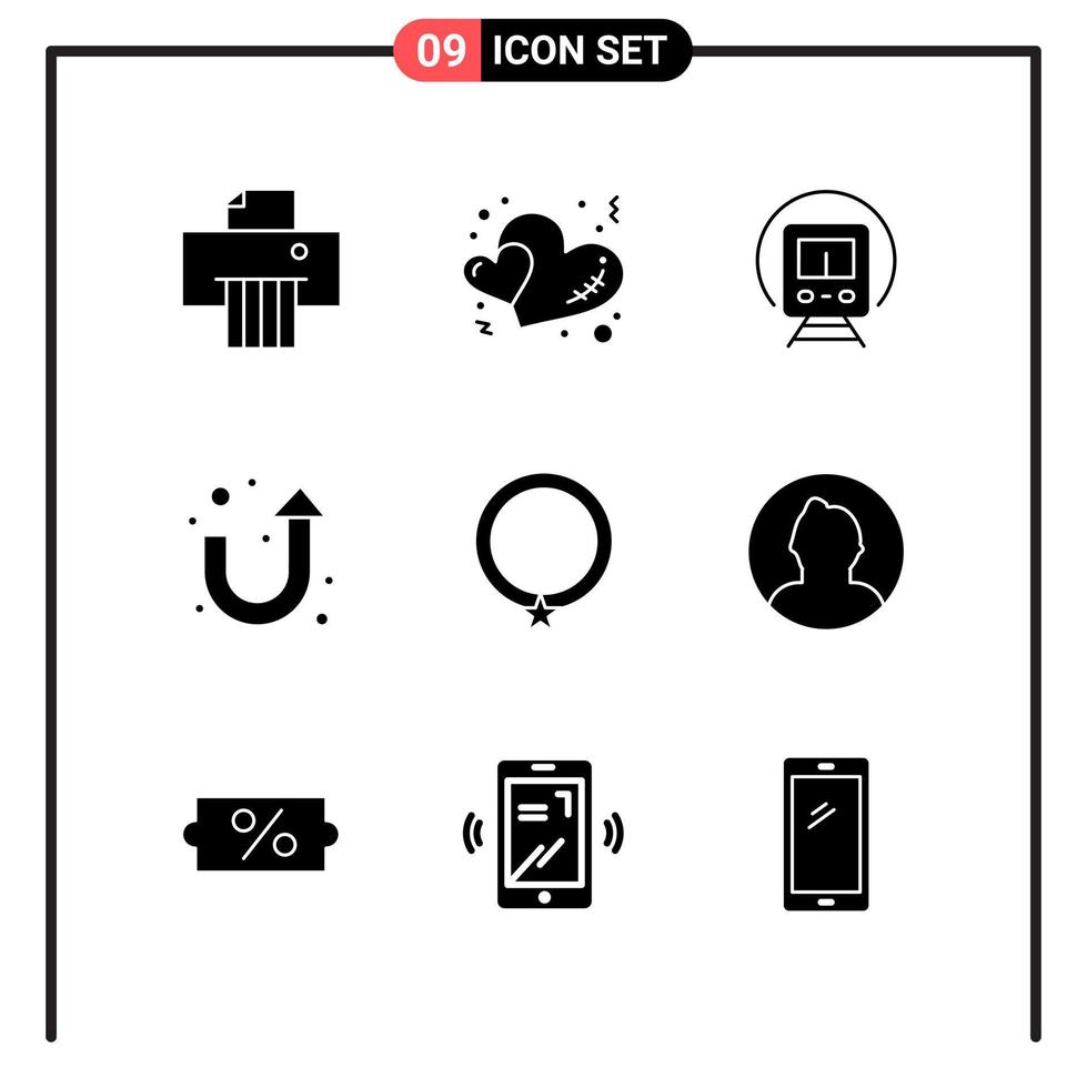 Set of 9 Solid Style Icons for web and mobile Glyph Symbols for print Solid Icon Signs Isolated on White Background 9 Icon Set Creative Black Icon vector background