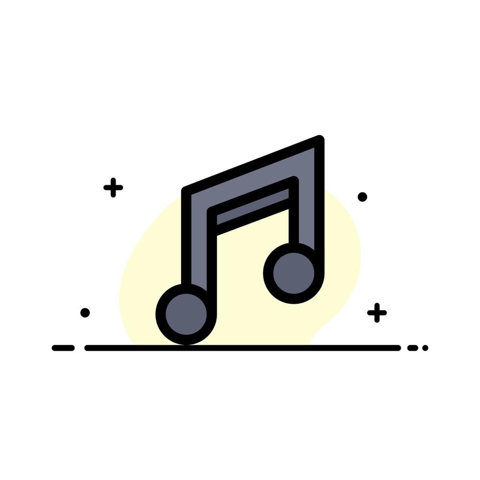 aplicación diseño básico móvil música negocio línea plana icono lleno vector banner plantilla