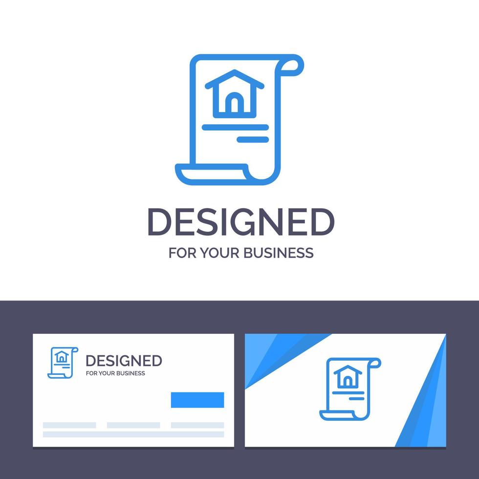 tarjeta de visita creativa y plantilla de logotipo documento de construcción construcción de viviendas ilustración vectorial vector