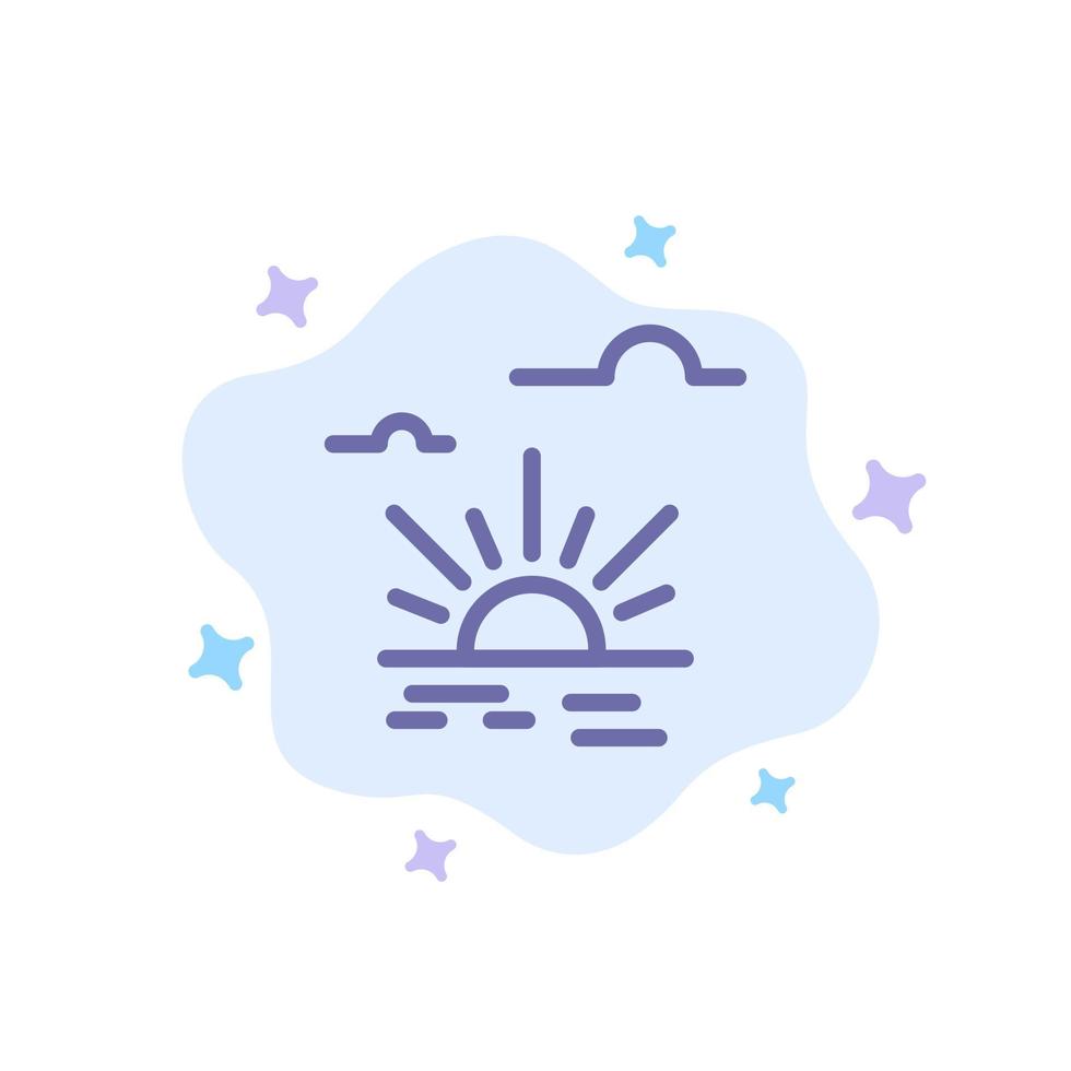 Sun Brightness Light Spring Blue Icon on Abstract Cloud Background vector