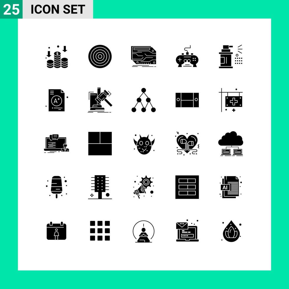 paquete de iconos de vector de stock de 25 signos y símbolos de línea para elementos de diseño de vector editables de componente xbox de botella