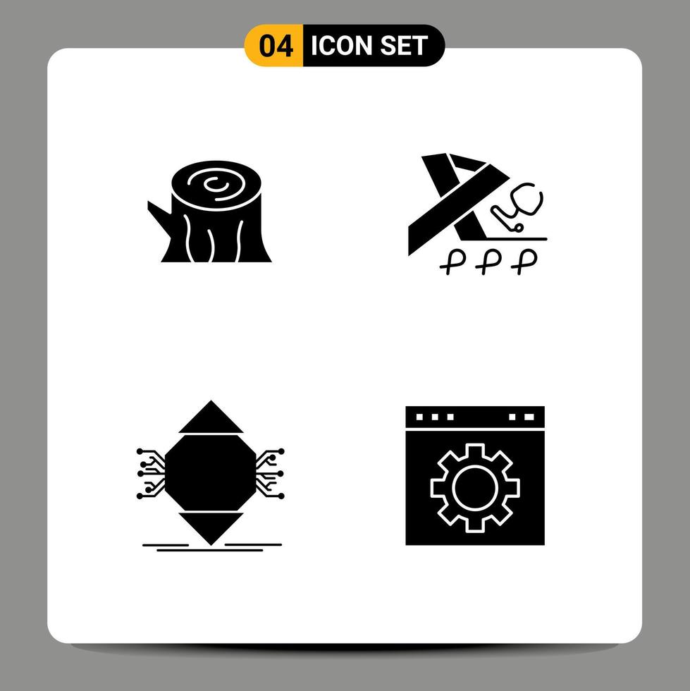 4 iconos creativos signos y símbolos modernos de computación de registro elementos de diseño de vector editables de computadora de cinta de primavera