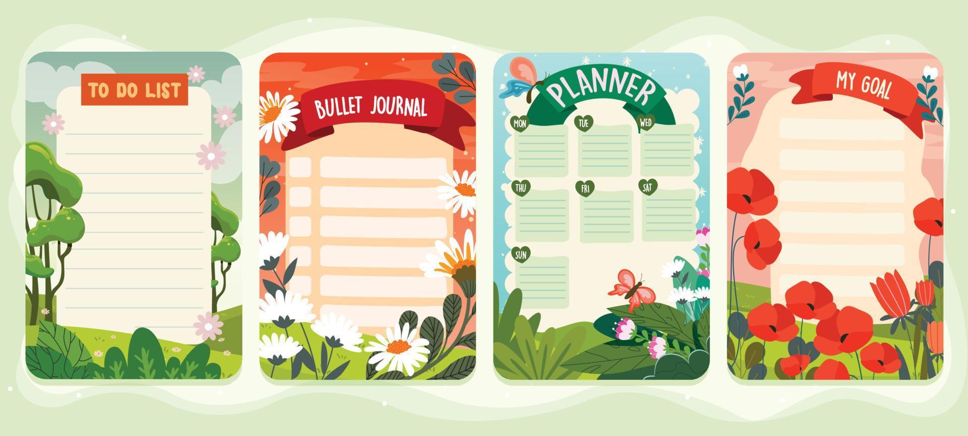 Spring Journal Template vector