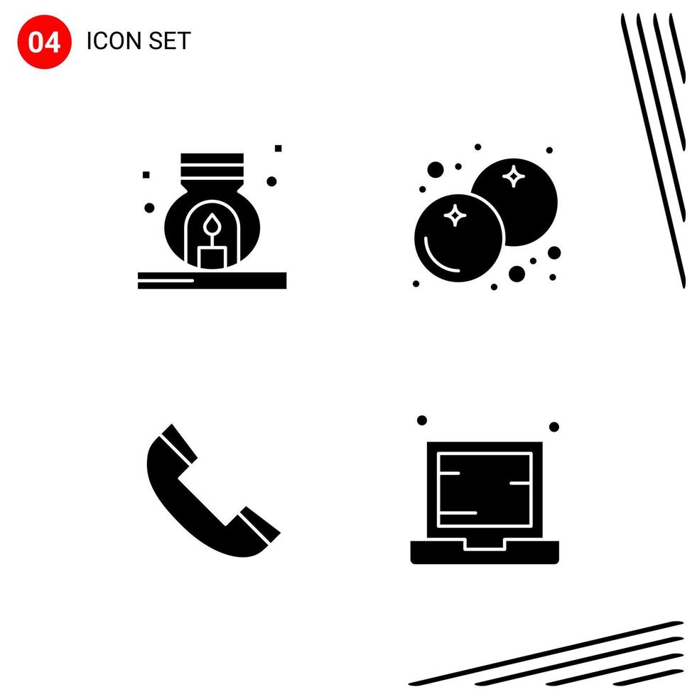 Collection of 4 Vector Icons in solid style Pixle Perfect Glyph Symbols for Web and Mobile Solid Icon Signs on White Background 4 Icons Creative Black Icon vector background