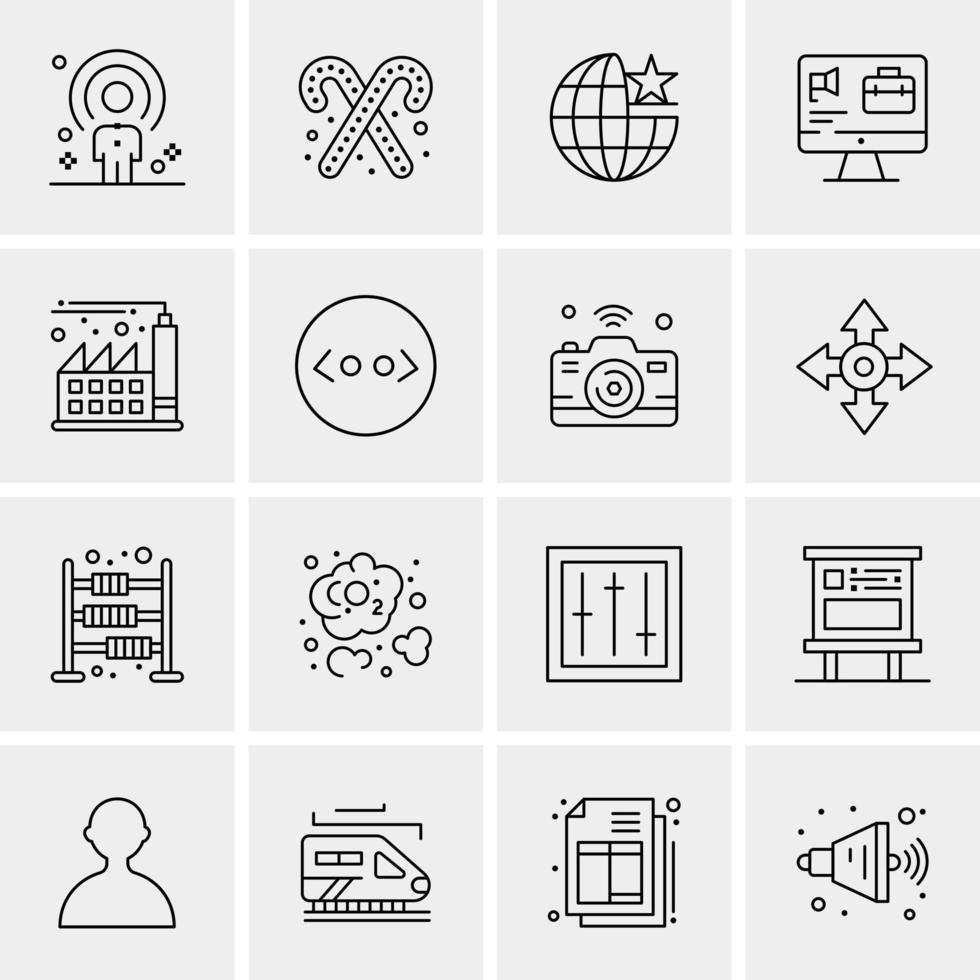 16 iconos de negocios universales vector ilustración de icono creativo para usar en proyectos relacionados con la web y dispositivos móviles