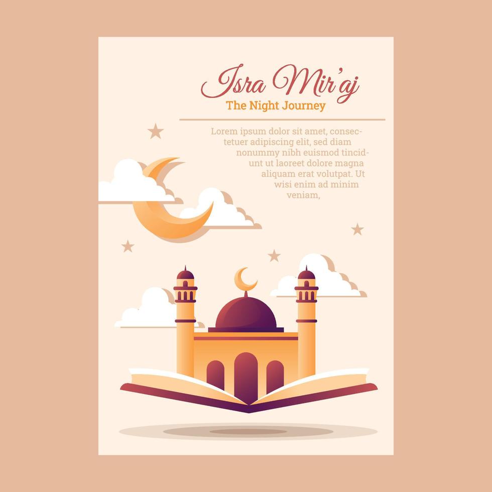 Amazing Poster of Isra Miraj vector