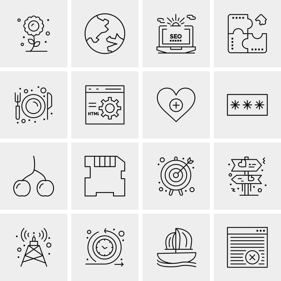 16 Universal Business Icons Vector Creative Icon Illustration to use in web and Mobile Related project