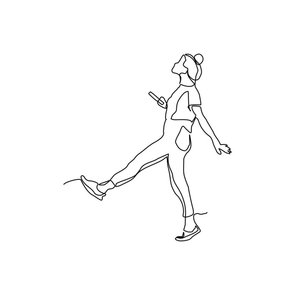 continuous line of beautiful women posing vector