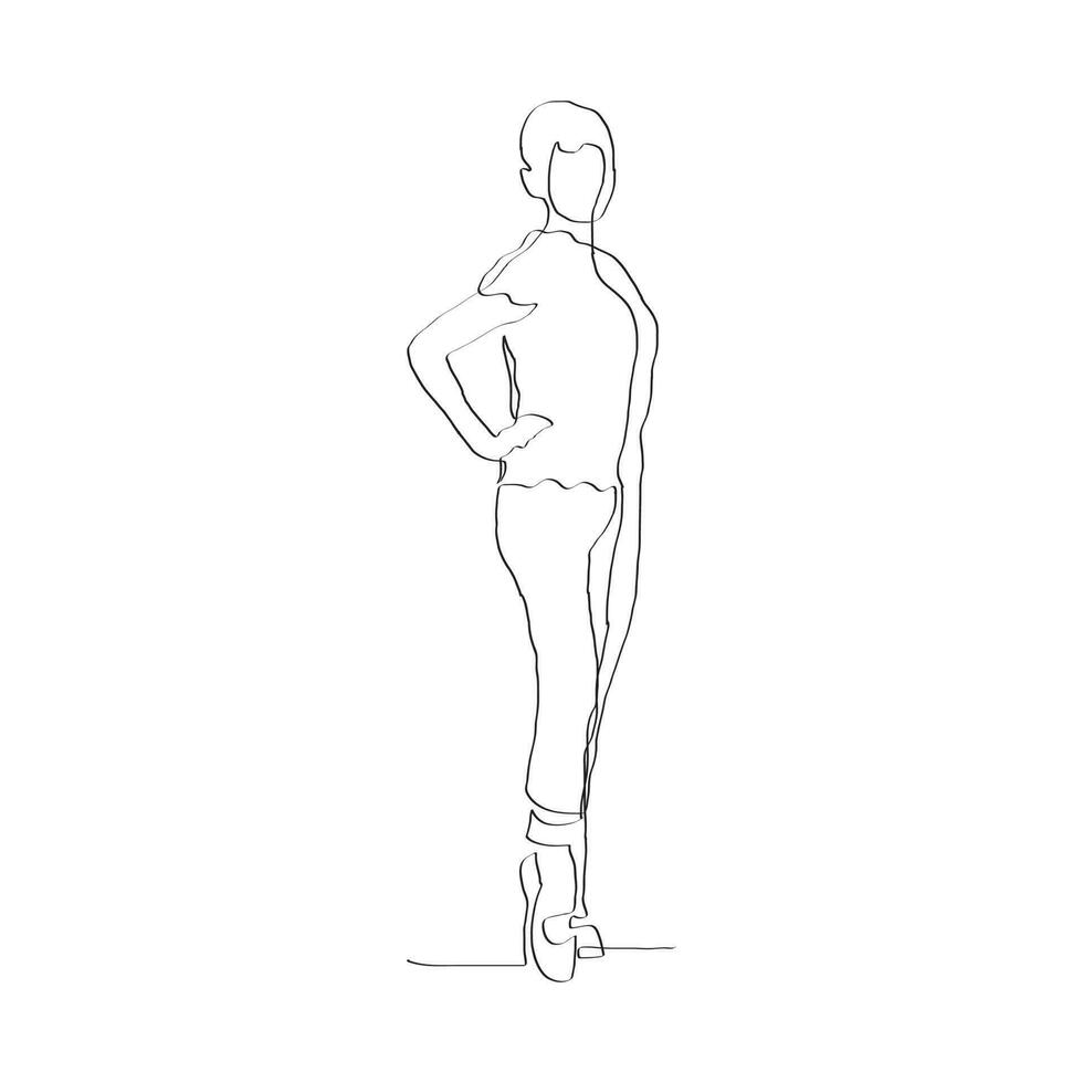 continuous line of women doing sports vector