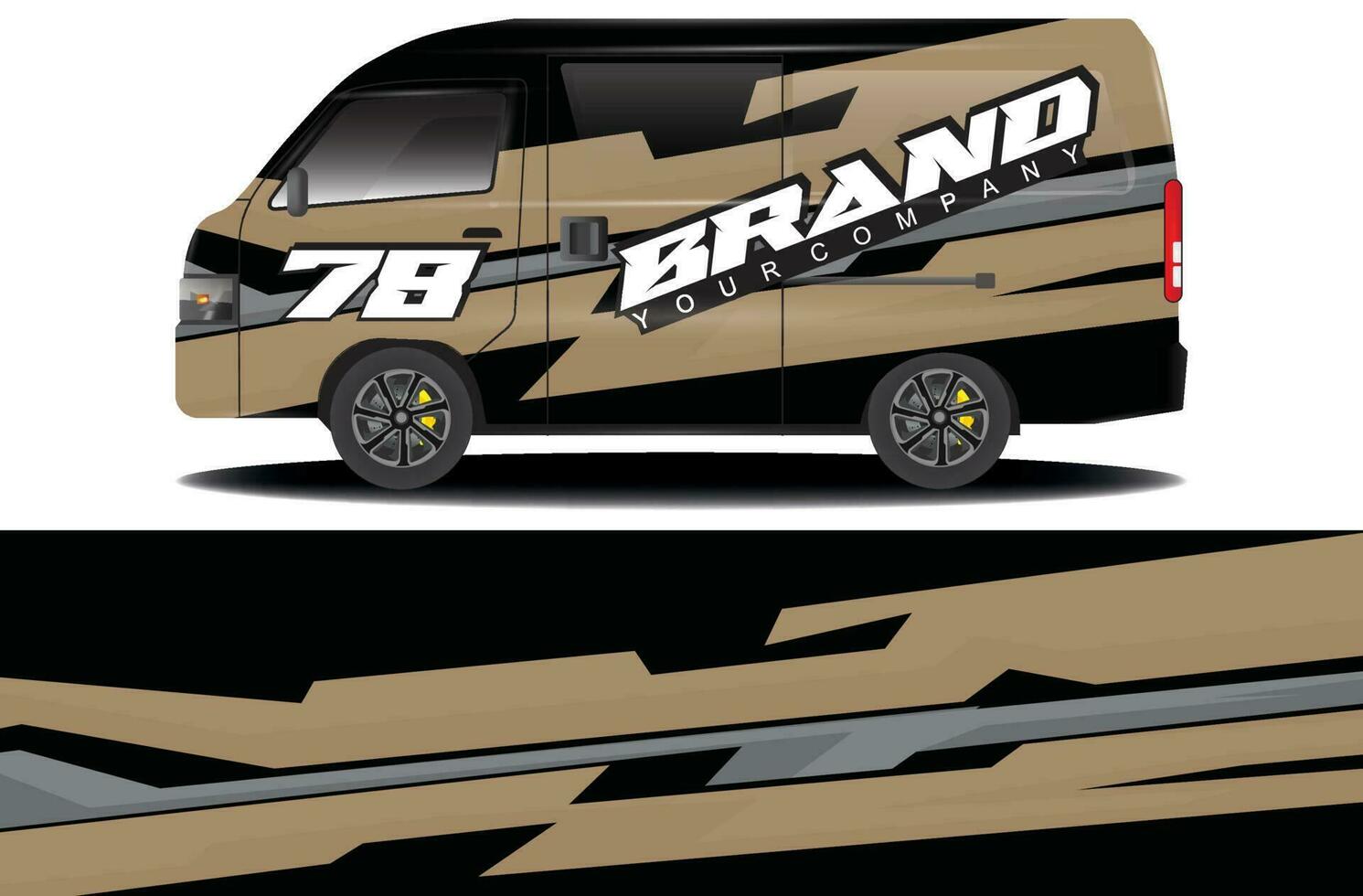 cargo van wrap sticker design. Abstract graphic line racing background kit design for vehicle wrap, race car, camper car, rally car, and more vector