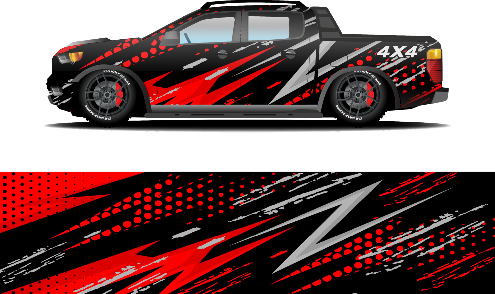 desain bungkus stiker stiker mobil, truk kargo dan vektor bungkus van