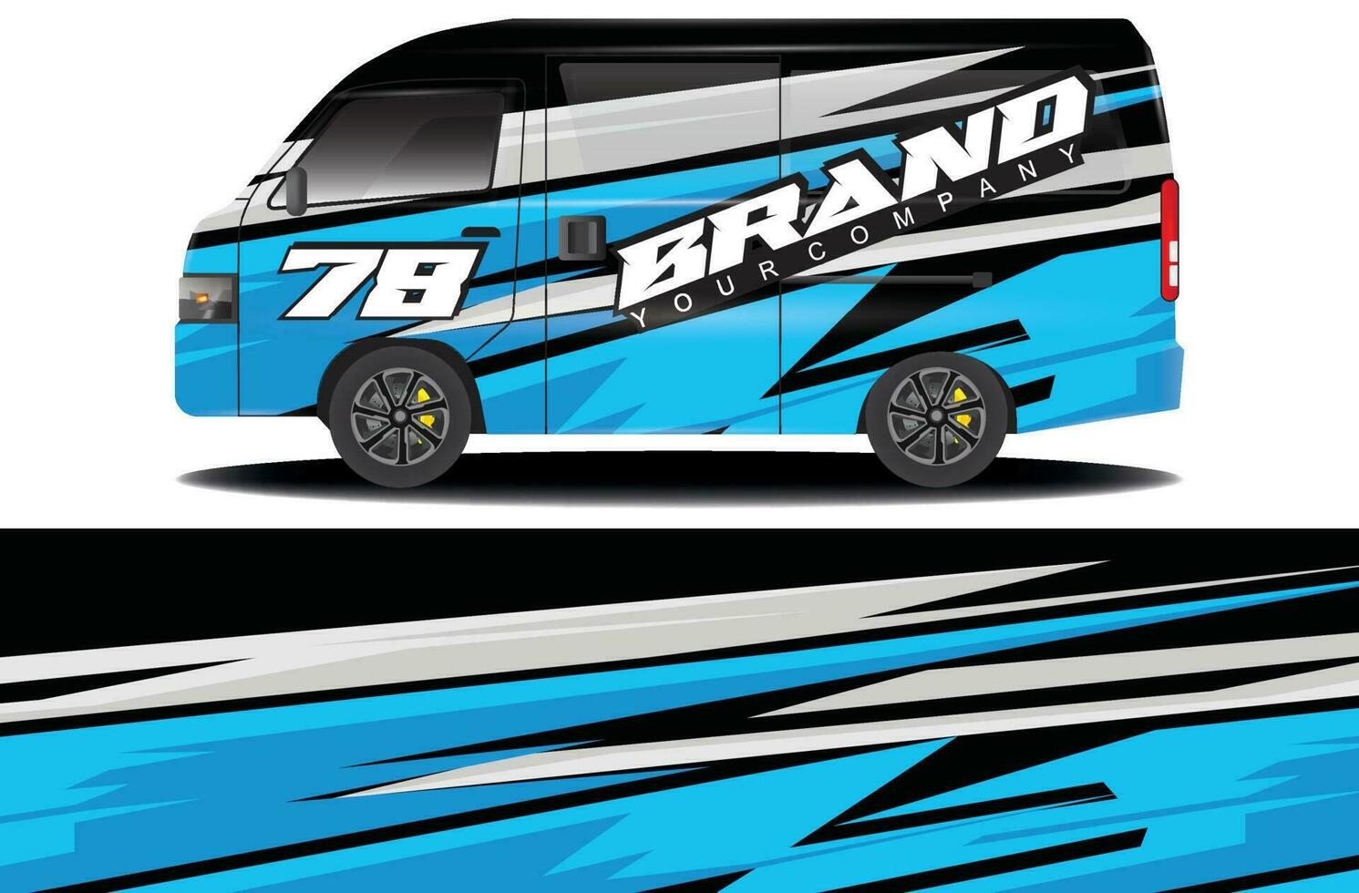 cargo van wrap sticker design. Abstract graphic line racing background kit design for vehicle wrap, race car, camper car, rally car, and more vector