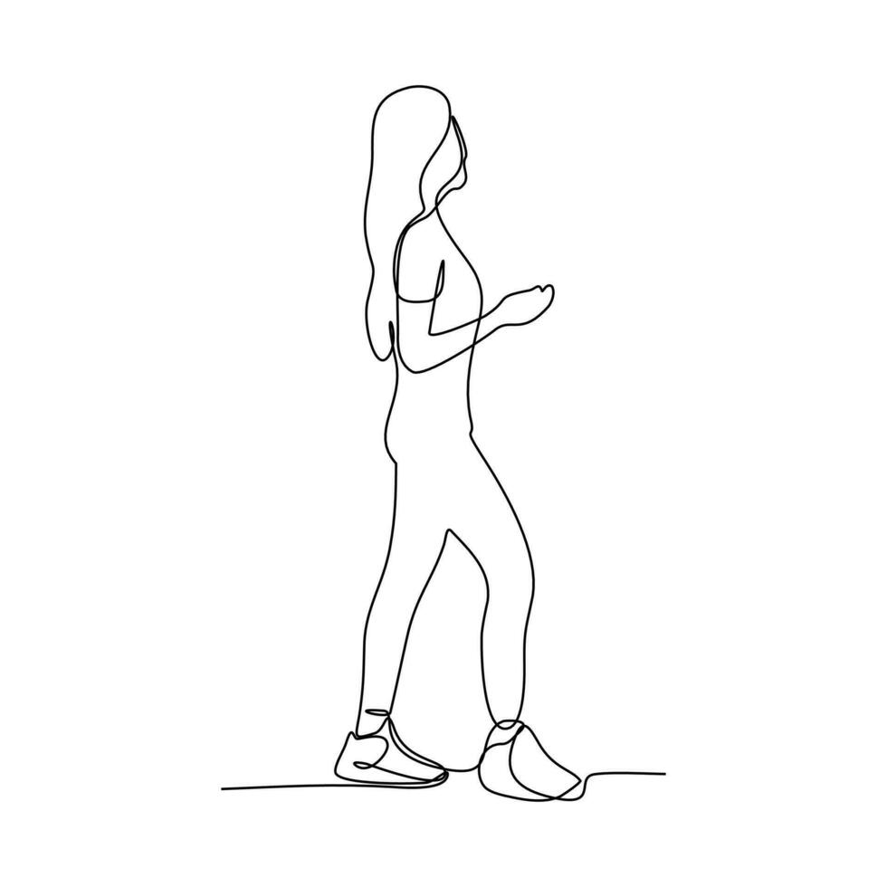 continuous line of women in style vector