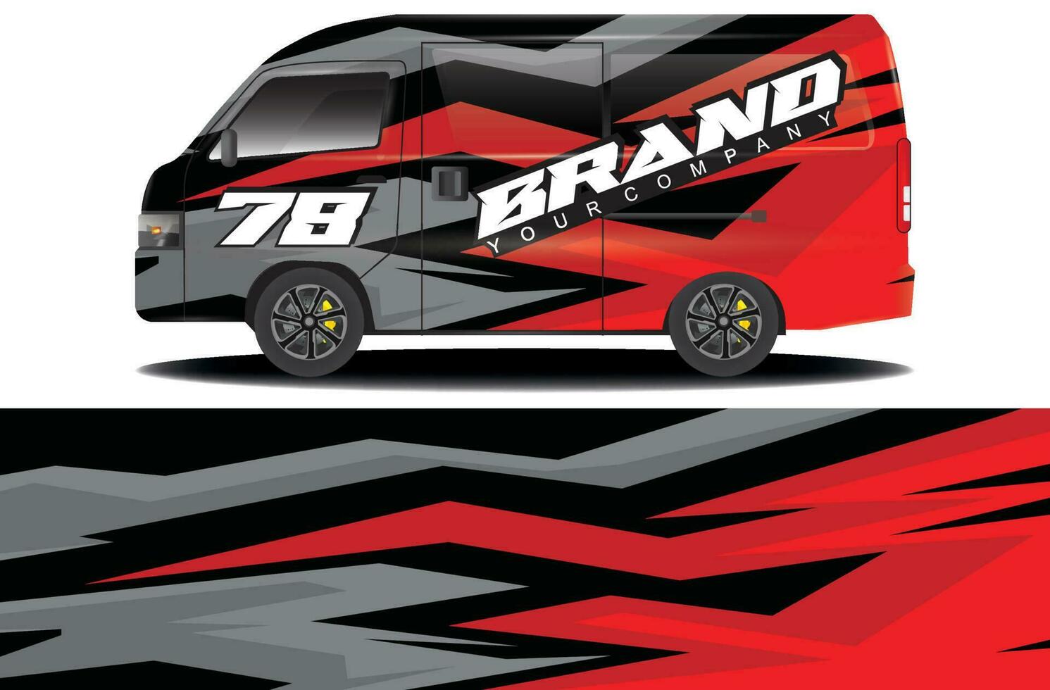 cargo van wrap sticker design. Abstract graphic line racing background kit design for vehicle wrap, race car, camper car, rally car, and more vector
