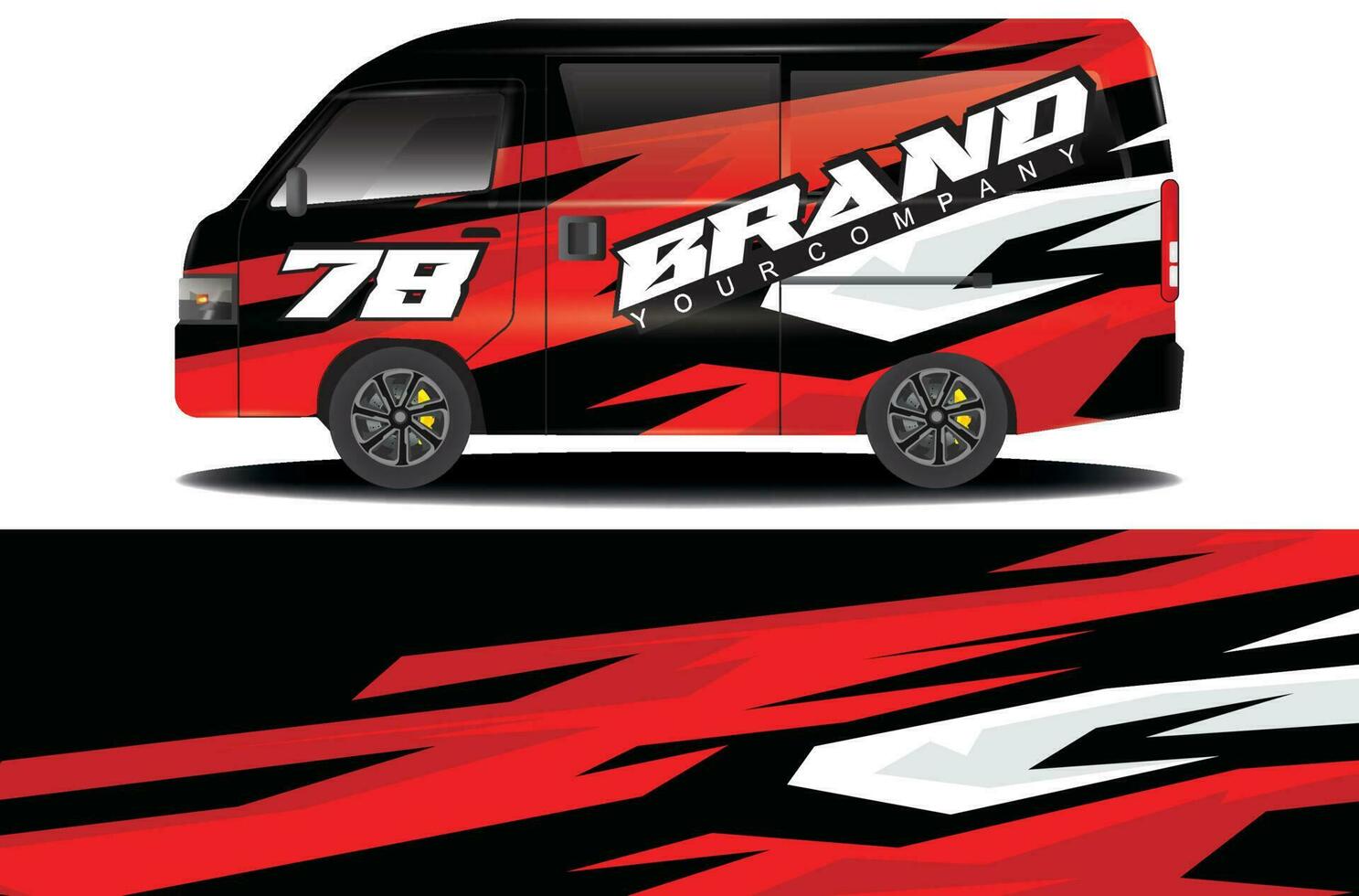 cargo van wrap sticker design. Abstract graphic line racing background kit design for vehicle wrap, race car, camper car, rally car, and more vector