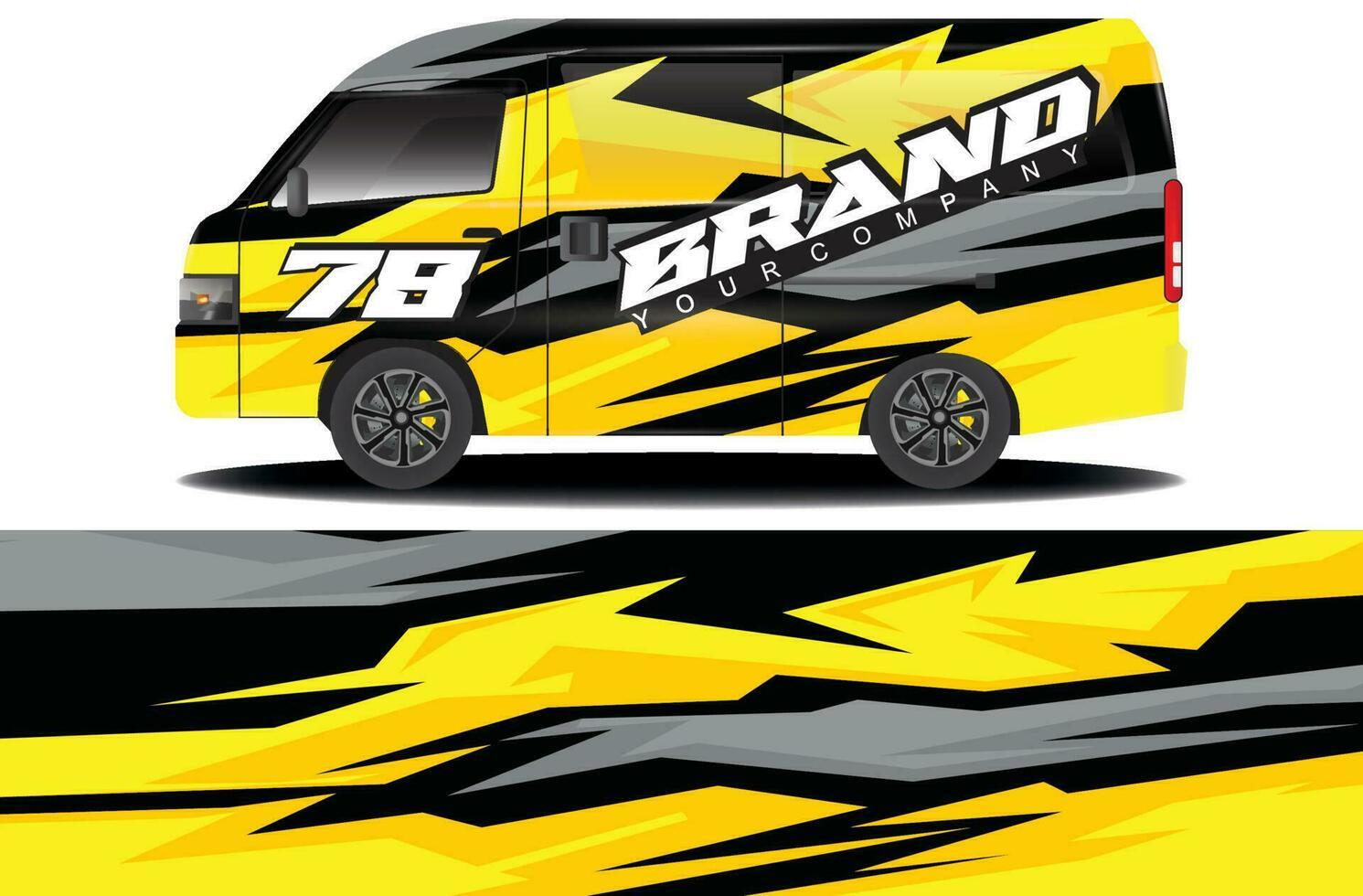 cargo van wrap sticker design. Abstract graphic line racing background kit design for vehicle wrap, race car, camper car, rally car, and more vector