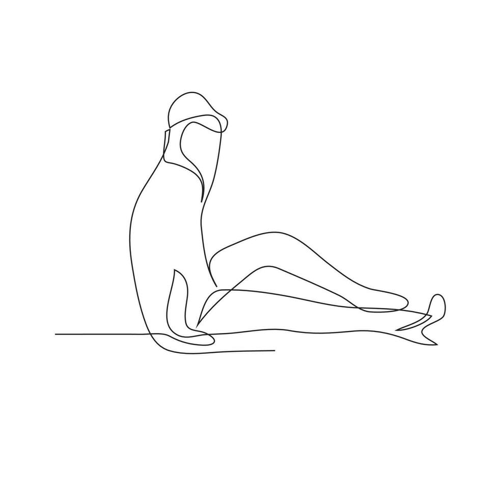 continuous line of beautiful women posing vector