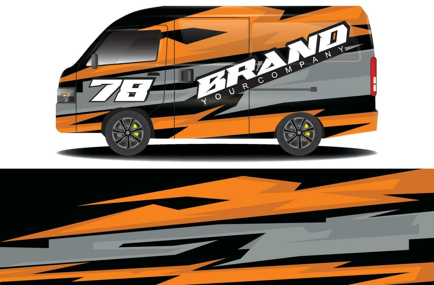 cargo van wrap sticker design. Abstract graphic line racing background kit design for vehicle wrap, race car, camper car, rally car, and more vector