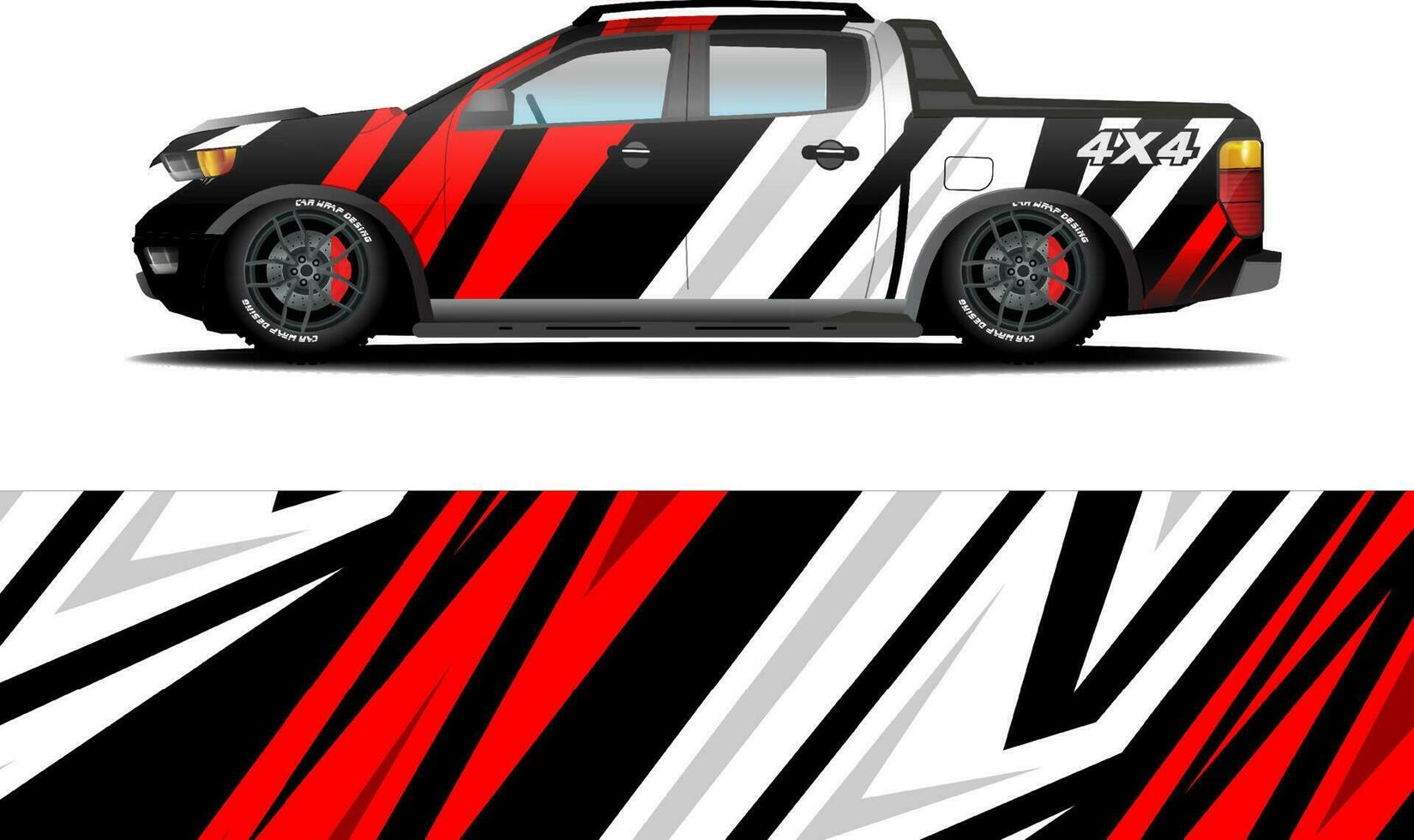 Desain bungkus stiker stiker mobil, truk kargo dan vektor bungkus van. Desain garis abstrak grafis untuk kendaraan, balap, iklan, petualangan off road dan livery mobil vector