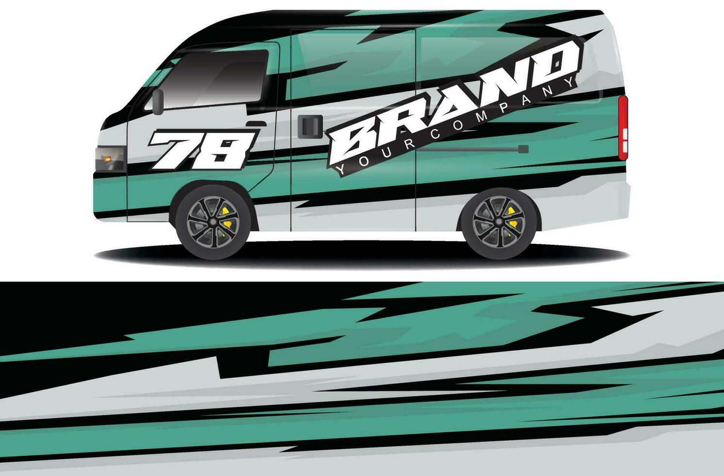 cargo van wrap sticker design. Abstract graphic line racing background kit design for vehicle wrap, race car, camper car, rally car, and more vector