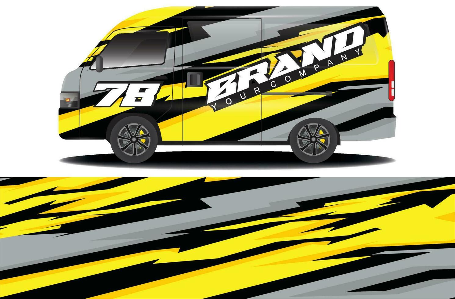 cargo van wrap sticker design. Abstract graphic line racing background kit design for vehicle wrap, race car, camper car, rally car, and more vector