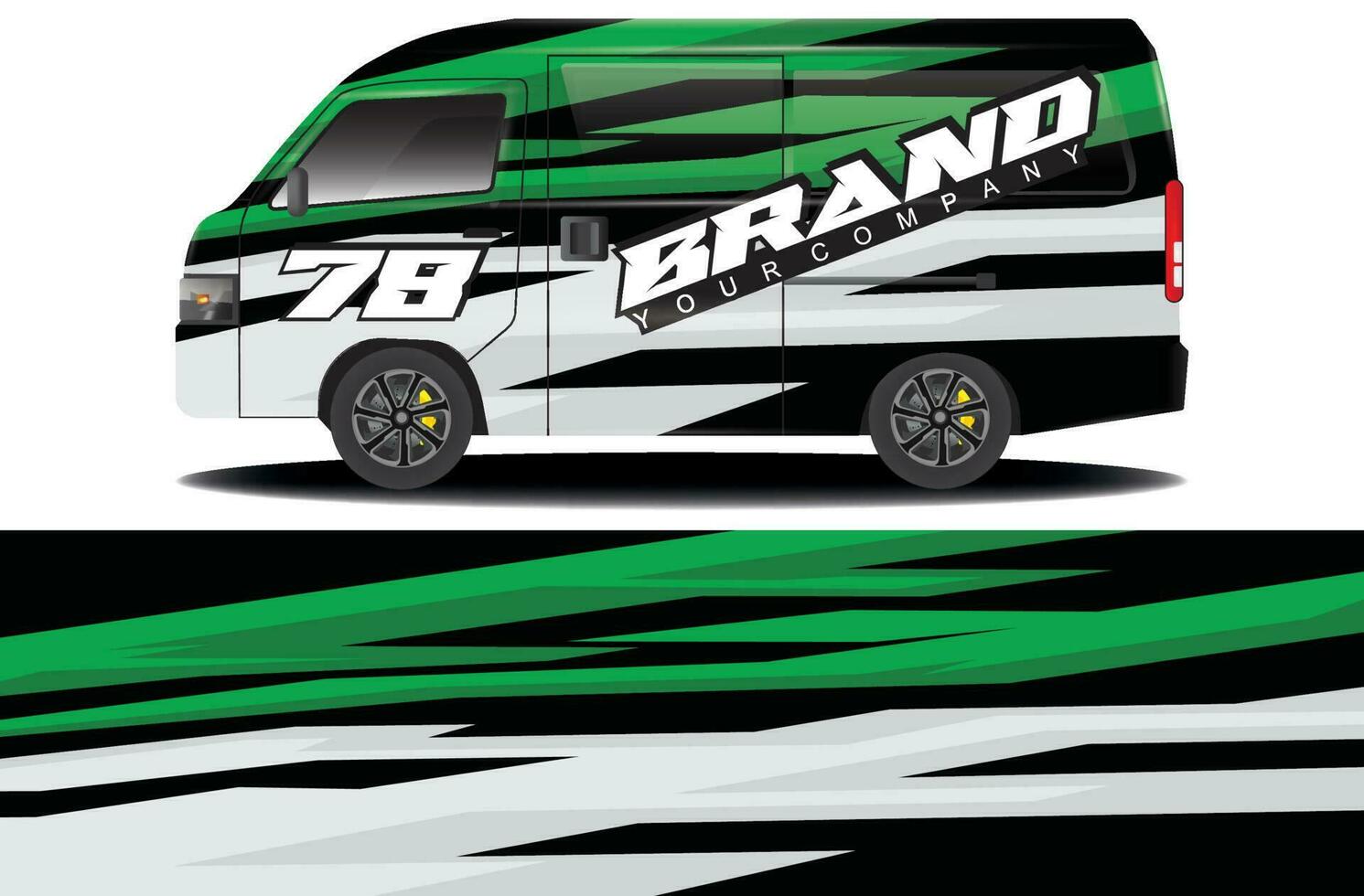 cargo van wrap sticker design. Abstract graphic line racing background kit design for vehicle wrap, race car, camper car, rally car, and more vector