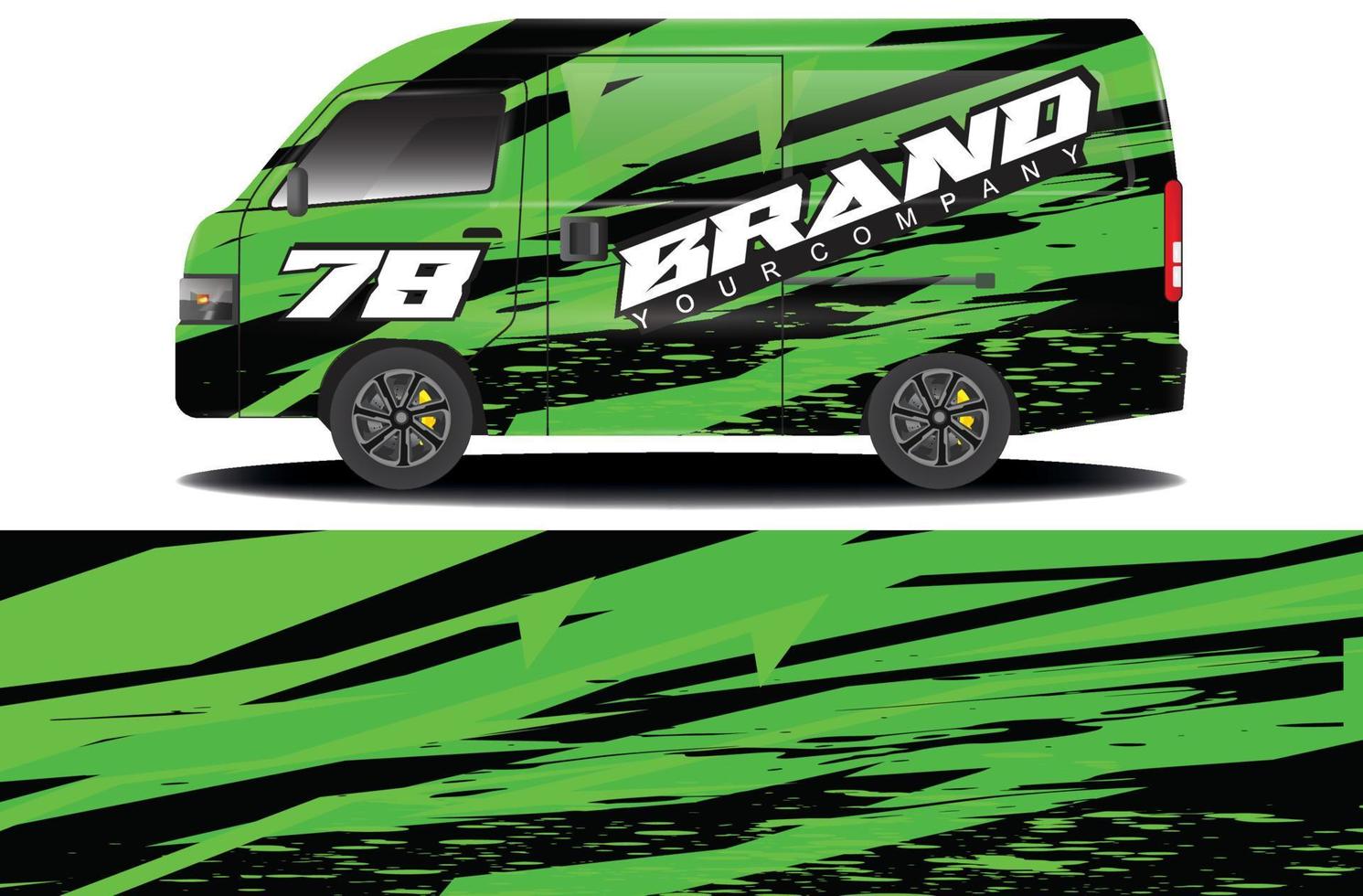cargo van wrap sticker design. Abstract graphic line racing background