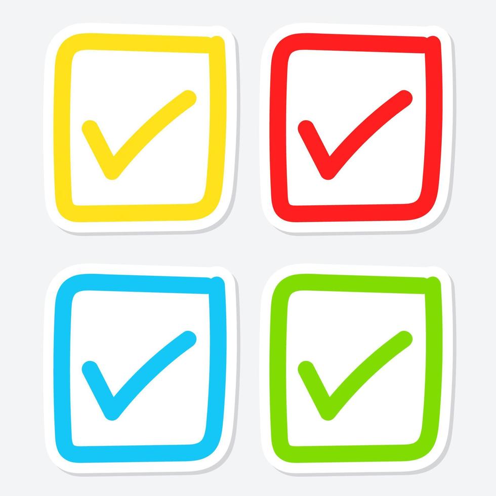 Set of hand drawn Check Mark vector