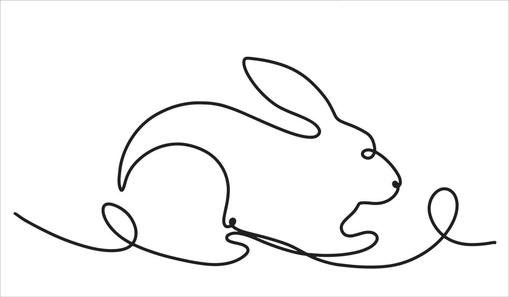 Rabbit symbol of the new year 2023 in a linear style. Cute hare for new year and easter. Chinese New Year card. Vector holiday illustration.