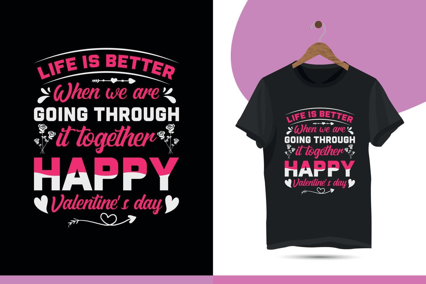 Happy Valentine's Day typography vector t-shirt design template.