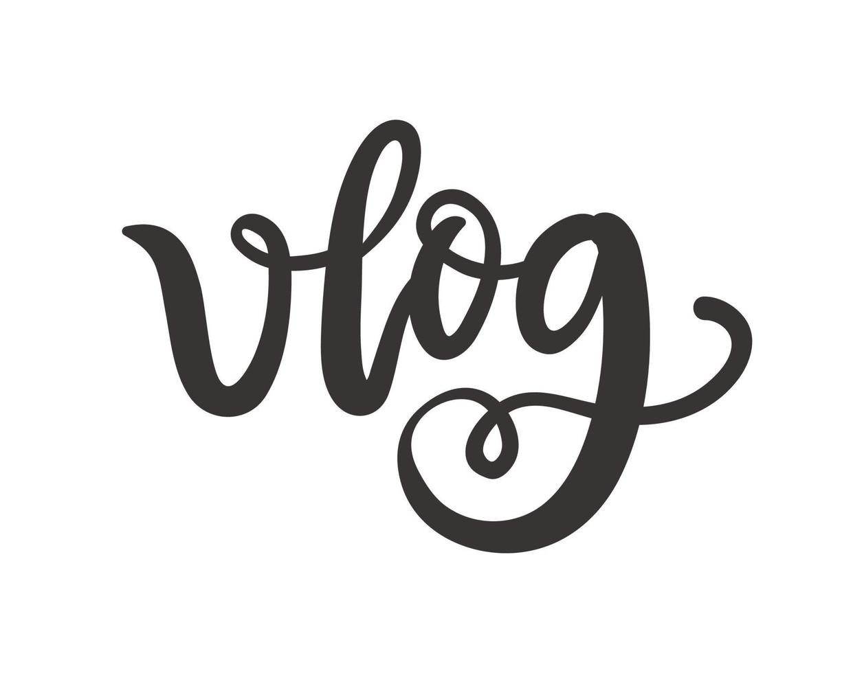 Vlog calligraphy, isolated on white vector