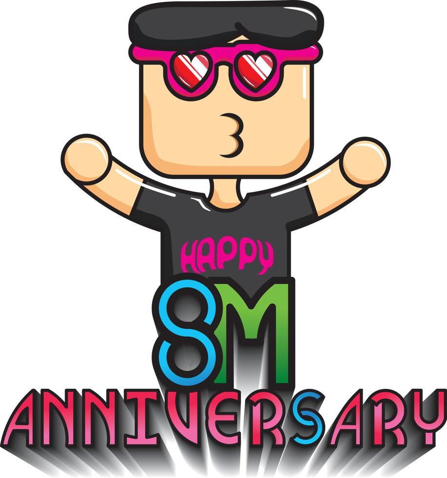 Happy anniversary 8m vector