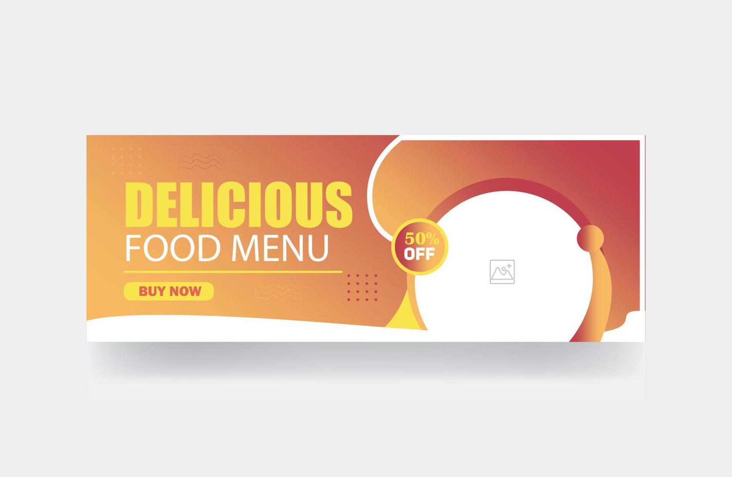 Delicious food menu banner cover background template vector