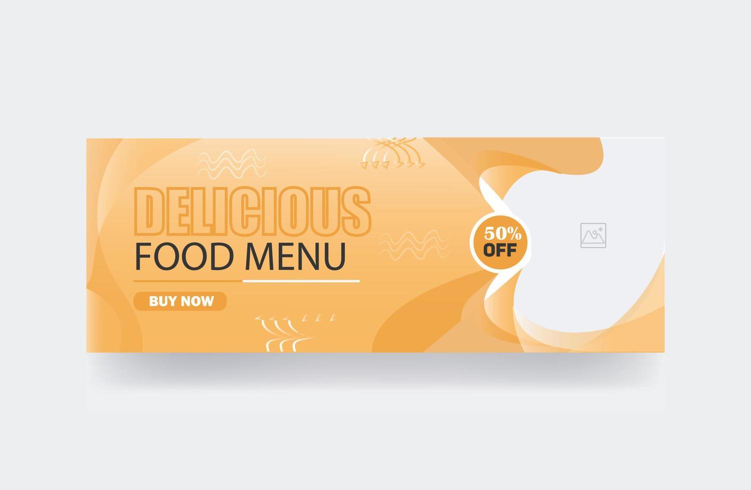 plantilla de portada de menú de comida de banner de restaurante vector