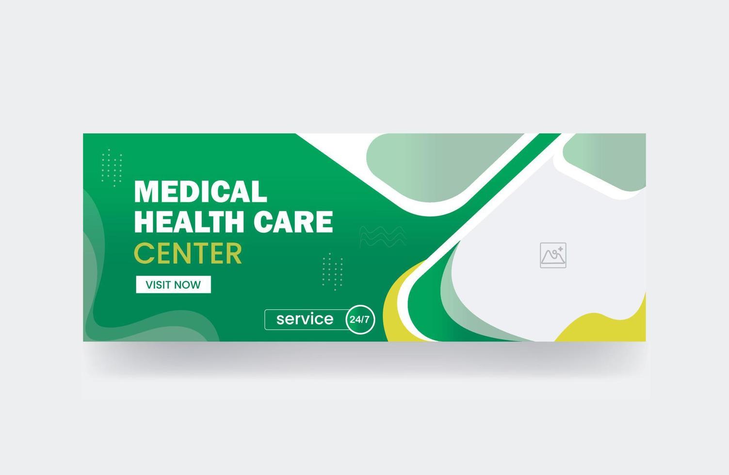 plantilla de hospital dental de diseño de publicación de redes sociales de portada de banner de atención médica médica vector