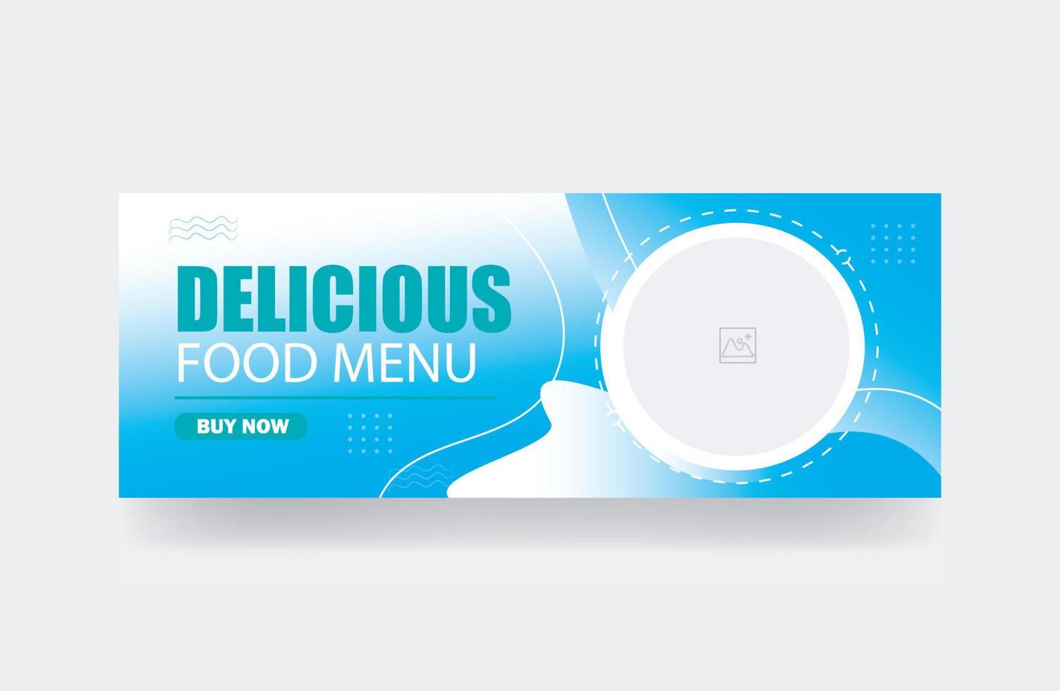 Delicious food menu banner cover background template vector