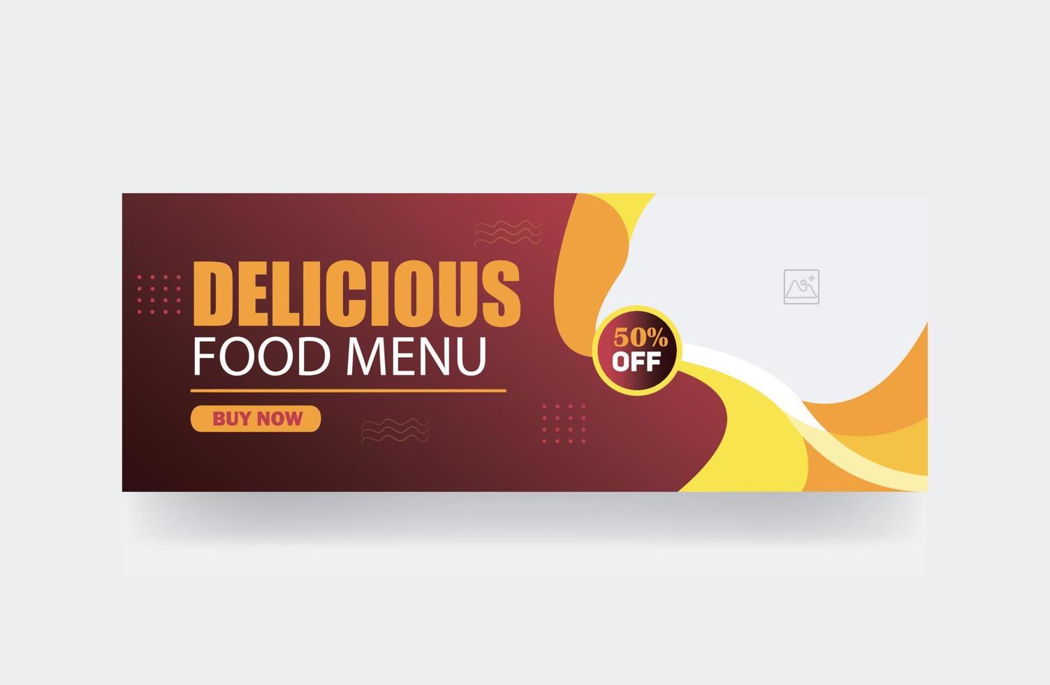 Delicious food menu banner cover background template vector