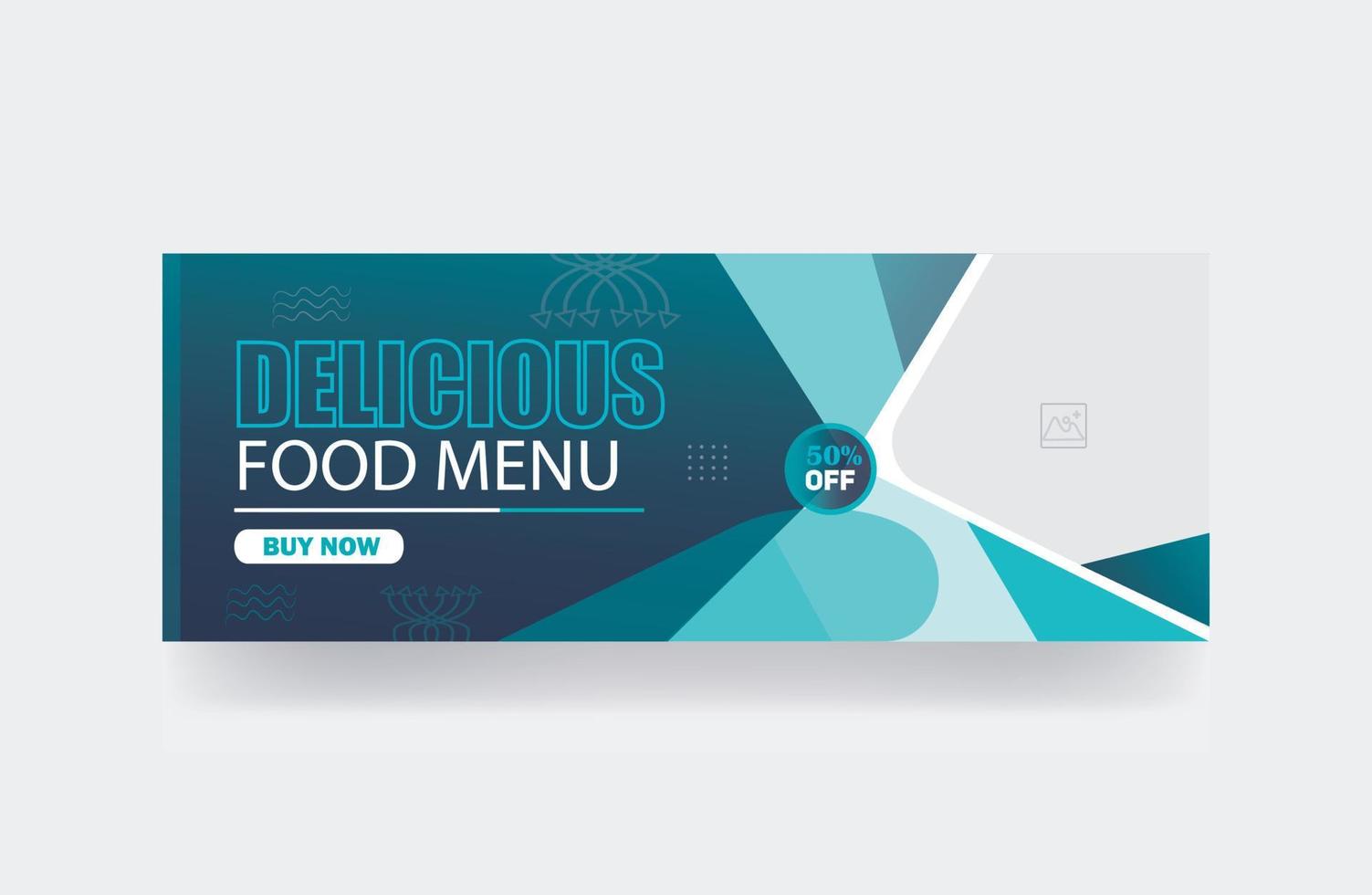 Delicious food menu banner cover background template vector