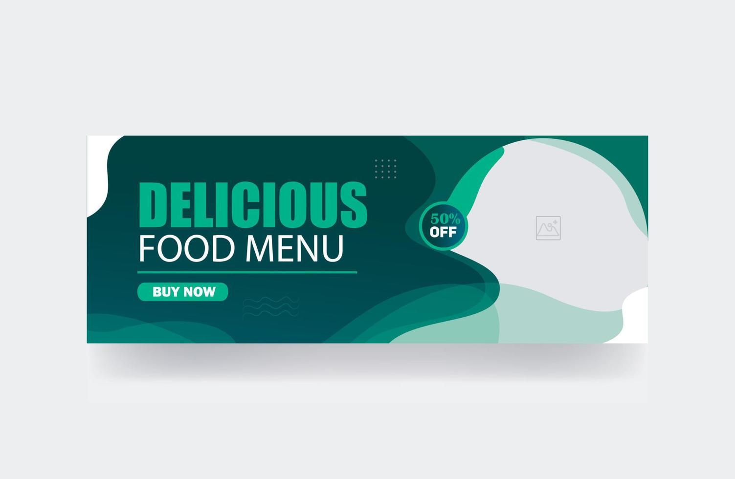 Delicious food menu banner cover background template vector