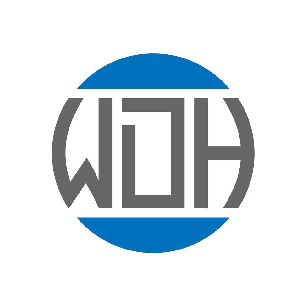 diseño de logotipo de letra wdh sobre fondo blanco. concepto de logotipo de círculo de iniciales creativas de wdh. diseño de letra wdh. vector