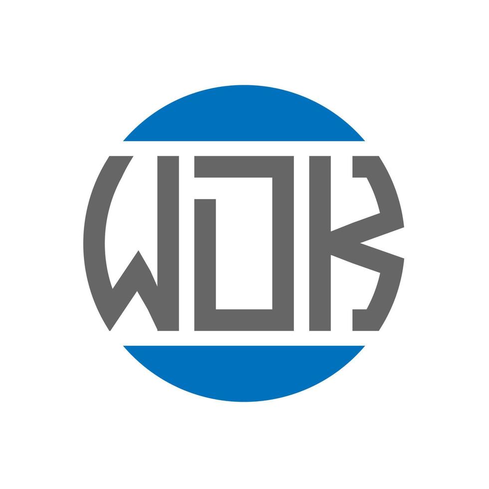 diseño de logotipo de letra wdk sobre fondo blanco. concepto de logotipo de círculo de iniciales creativas de wdk. diseño de letras wdk. vector