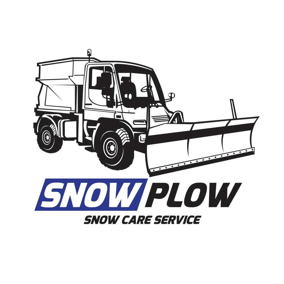 Plow truck vector illustration logo design, good for snow plow truck business company logo