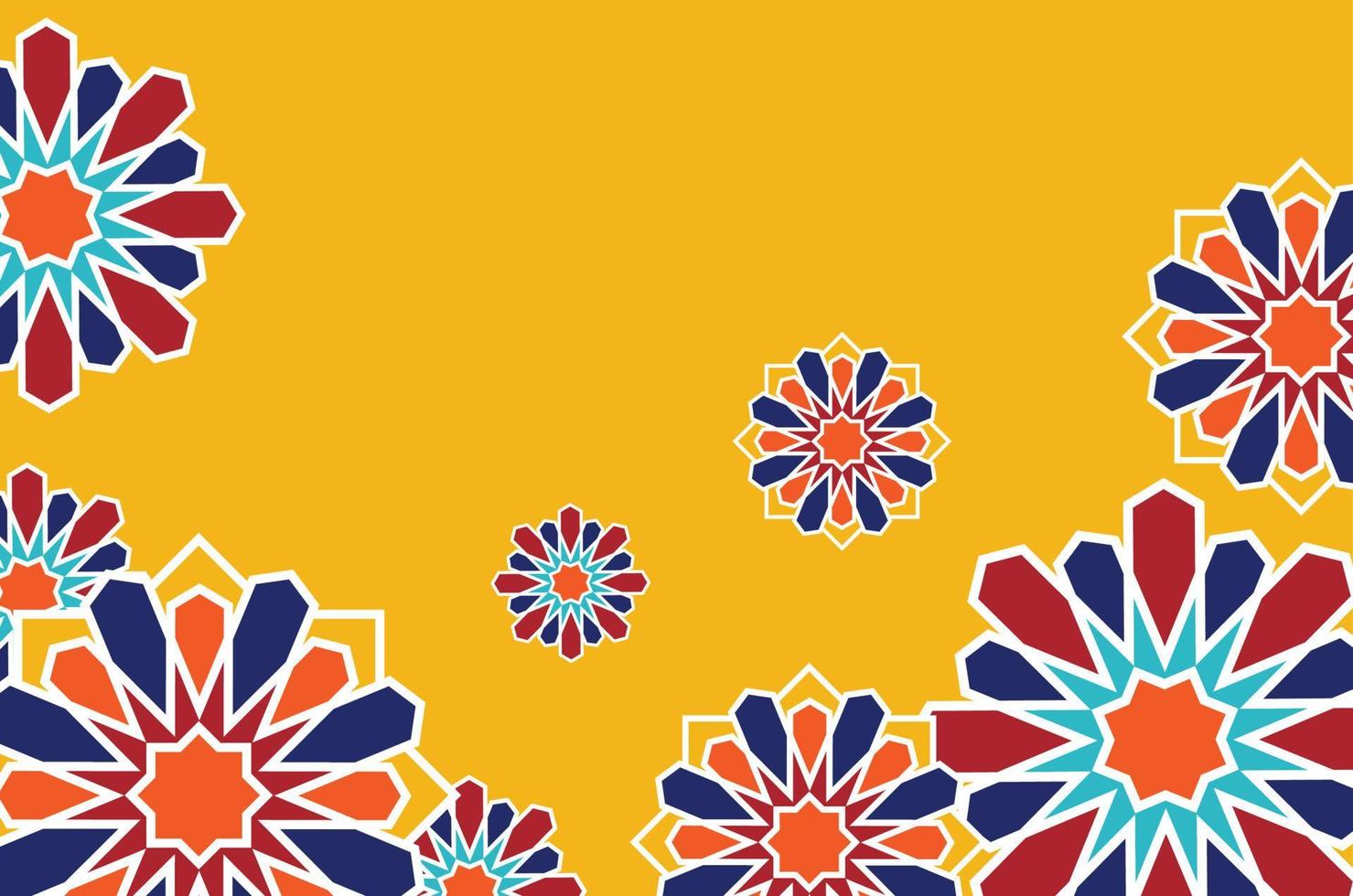 arabic ornamental background yellow colorfull new vector