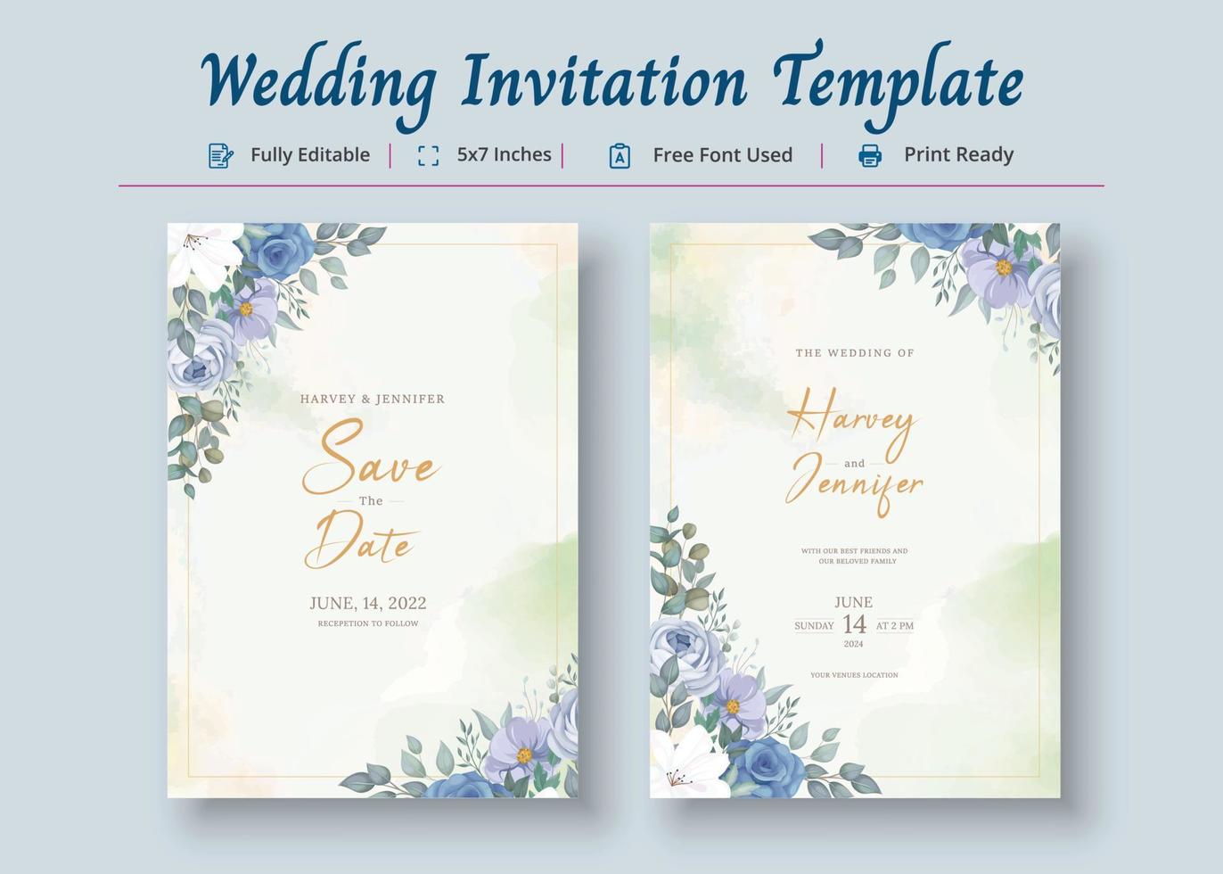 Wedding Invitation Card Template, Invitation Card Poster vector