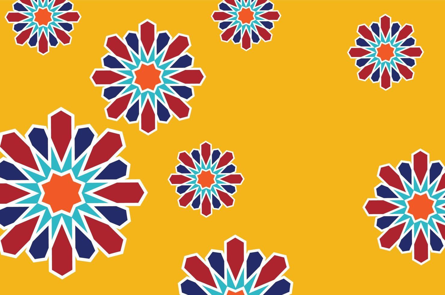 arabic ornamental background yellow colorfull new 2 vector