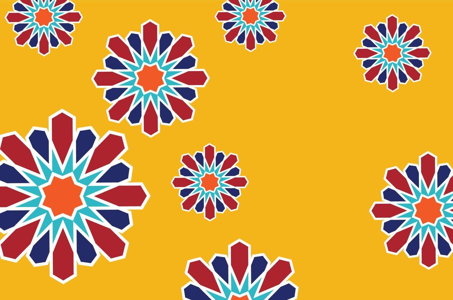 árabe ornamental fondo amarillo colorido nuevo 2 vector