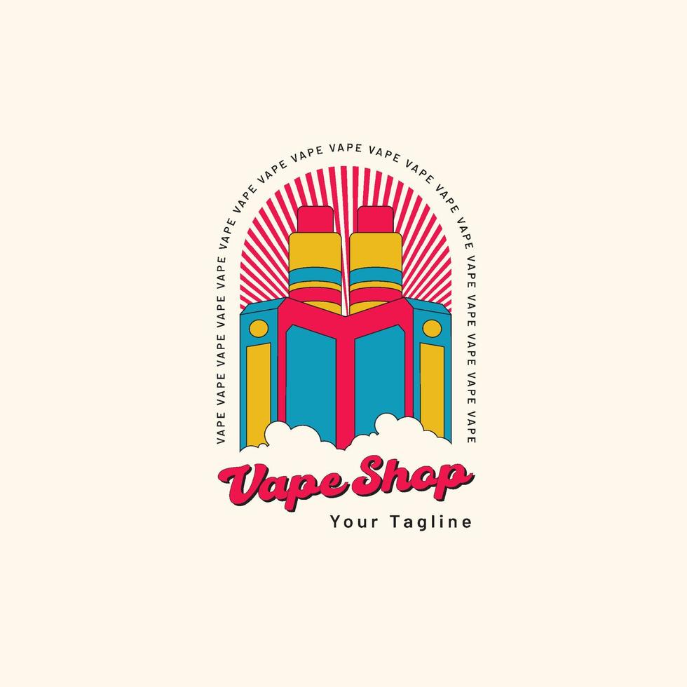 simple logo vape shope vector