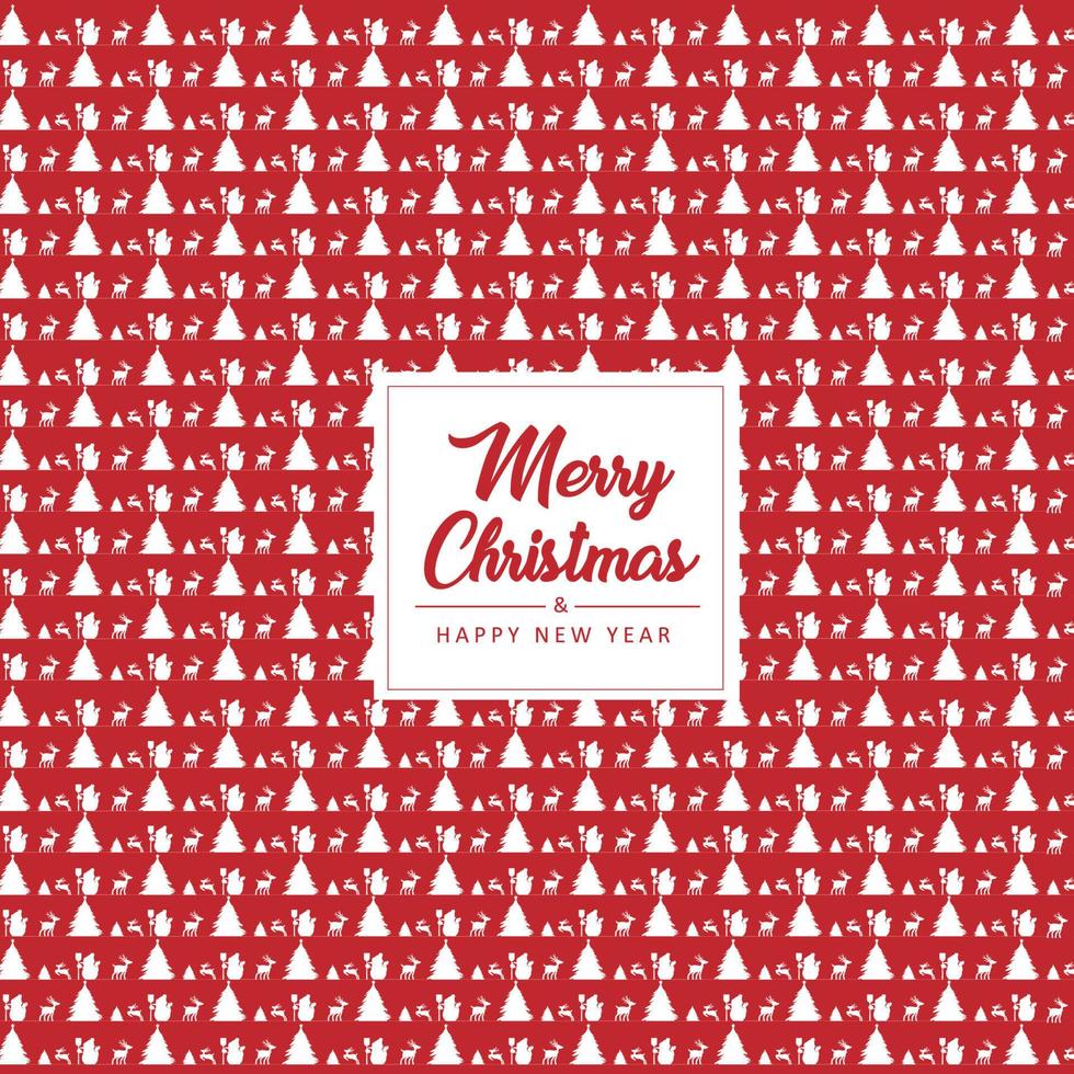 pattern merry christmas greeting card vector