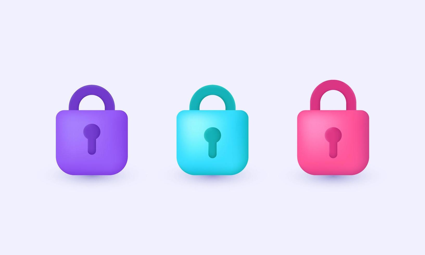illustration icon vector realistic 3d collection padlock lock security safety encryption protection isolated on background