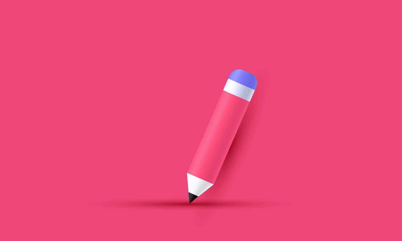 illustration realistic icon 3d pencil great design any purposes isolated on background vector